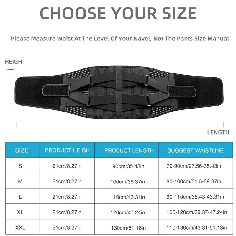 Back Braces for Lower Back Pain Relief with 6 Stays Breathable Back Support Belt Anti-skid lumbar with 16-hole Mesh for sciatica