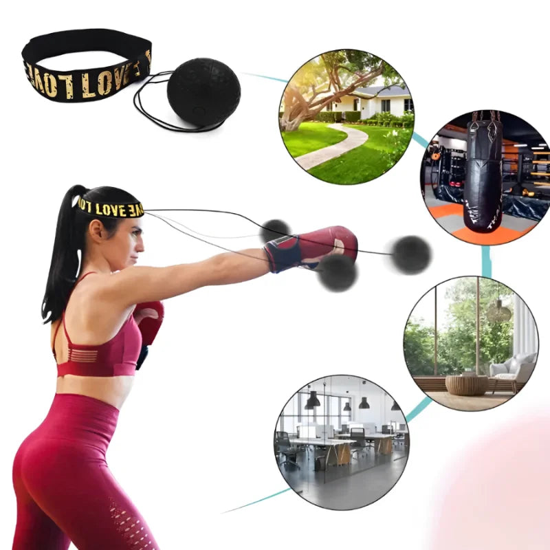 1Pcs MMA Boxing Speed Ball Head-Mounted Pu Punch Sanda Training Hand Eye Reaction Home Sandbag Fitness Equipment Gym Muay Thai