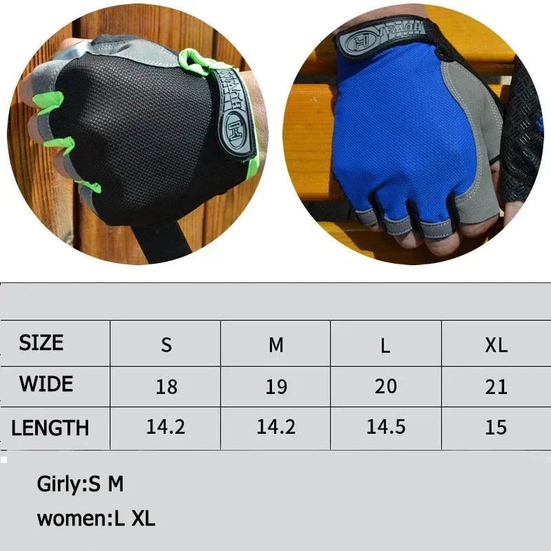 Gym Gloves Fitness Training Fingerless Men Women Bodybuilding Exercise Sports Gloves for Cycling Bicycle Anti Slip Breathable