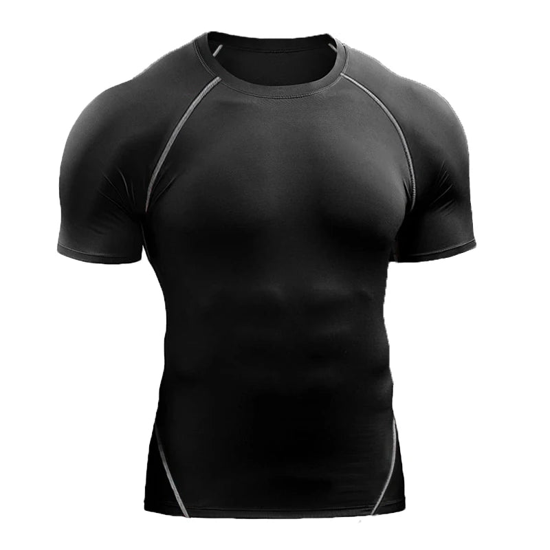 2024 Compression T Shirt Men Summer Sportswear Running T-shirt Elastic Quick Dry Sport Tops Tee Athletic Gym Workout Shirts Men