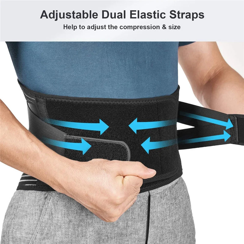 Back Braces for Lower Back Pain Relief with 6 Stays Breathable Back Support Belt Anti-skid lumbar with 16-hole Mesh for sciatica