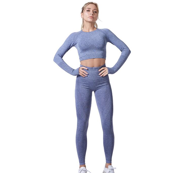 Conjunto Feminino Vital Seamless – Legging e Top Cropped para Yoga e Academia