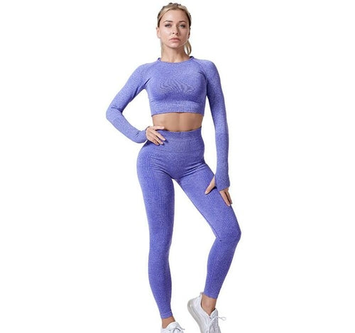 Conjunto Feminino Vital Seamless – Legging e Top Cropped para Yoga e Academia