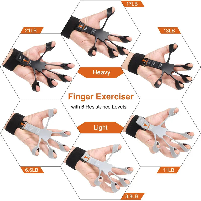 2023 New Exercise Finger 5 Finger Silicone Wrist Puller Finger Trainer Basketball Aids