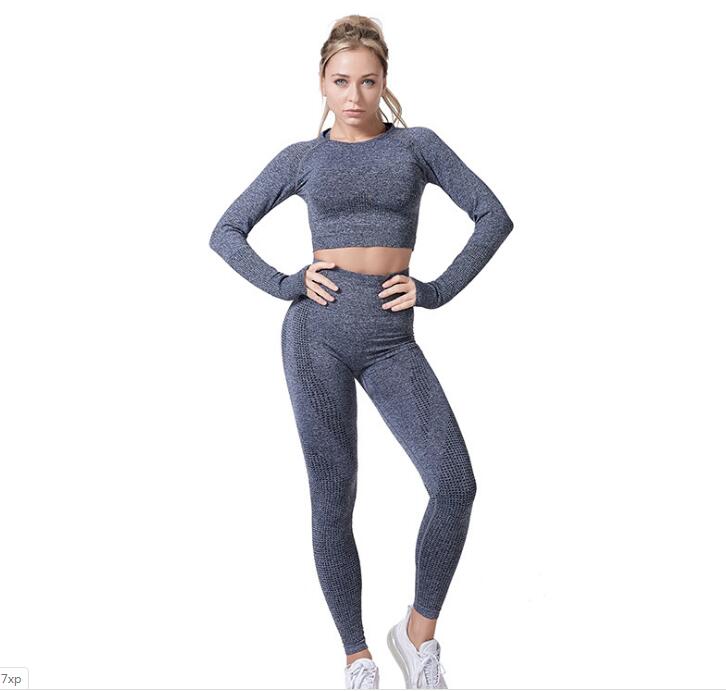 Conjunto Feminino Vital Seamless – Legging e Top Cropped para Yoga e Academia