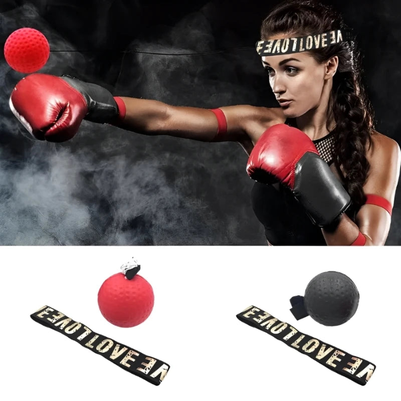 1Pcs MMA Boxing Speed Ball Head-Mounted Pu Punch Sanda Training Hand Eye Reaction Home Sandbag Fitness Equipment Gym Muay Thai