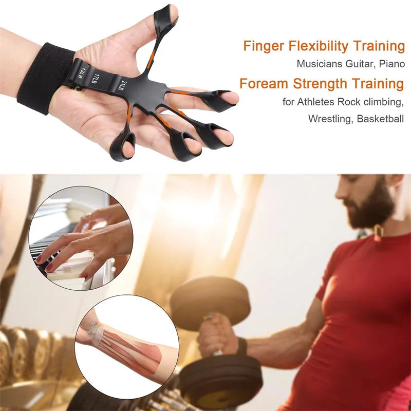 2023 New Exercise Finger 5 Finger Silicone Wrist Puller Finger Trainer Basketball Aids