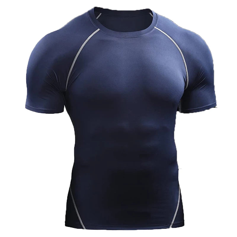 2024 Compression T Shirt Men Summer Sportswear Running T-shirt Elastic Quick Dry Sport Tops Tee Athletic Gym Workout Shirts Men