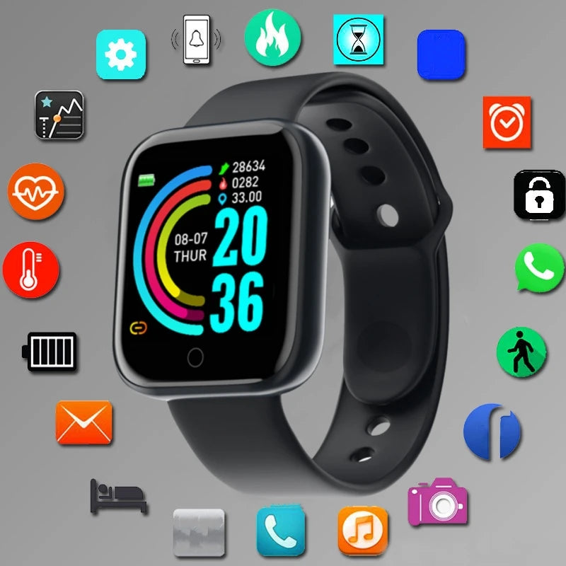 Smart Watch For Men Women Sport Mode Music Control Calorie Distance Fitness Smart Band Message Remind Smart Bracelet Android IOS