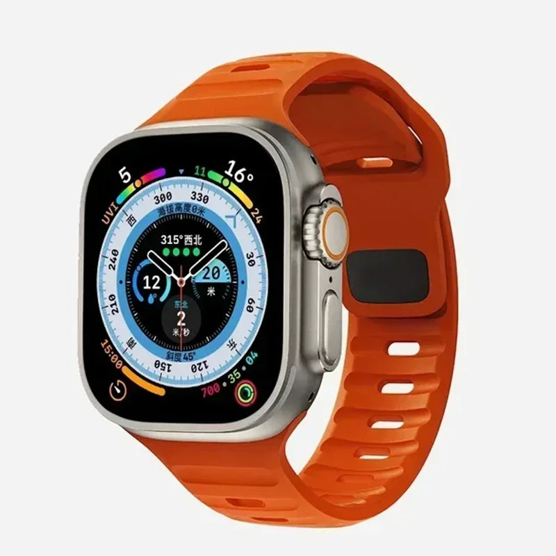 Soft Silicone Strap For Apple Watch Band Ultra 2 49mm 44mm 45mm 42mm 41mm 42mm Sport Watchband iWatch Serise 5 6 7 8 9 Bracelet