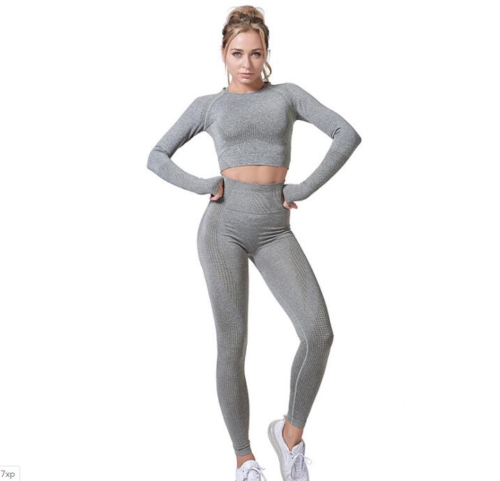 Conjunto Feminino Vital Seamless – Legging e Top Cropped para Yoga e Academia