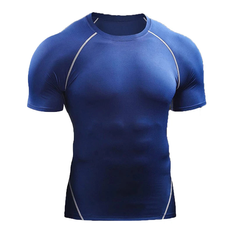 2024 Compression T Shirt Men Summer Sportswear Running T-shirt Elastic Quick Dry Sport Tops Tee Athletic Gym Workout Shirts Men