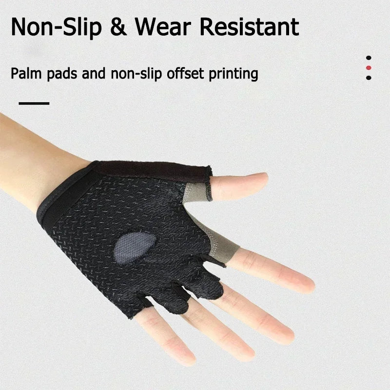 Gym Gloves Fitness Training Fingerless Men Women Bodybuilding Exercise Sports Gloves for Cycling Bicycle Anti Slip Breathable