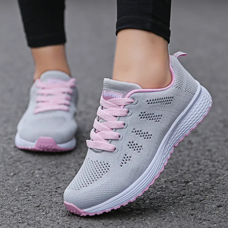 Women Casual Shoes Fashion Breathable Walking Mesh Flat Shoes Sneakers Women 2021 Gym Vulcanized Shoes White Female Footwear